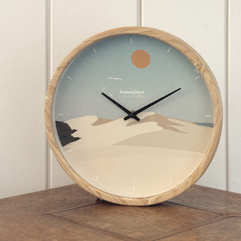 Horloge bois illustration Dune du Pilat Bassin d'Arcachon