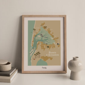 Carte illustrée du Bassin d'Arcachon